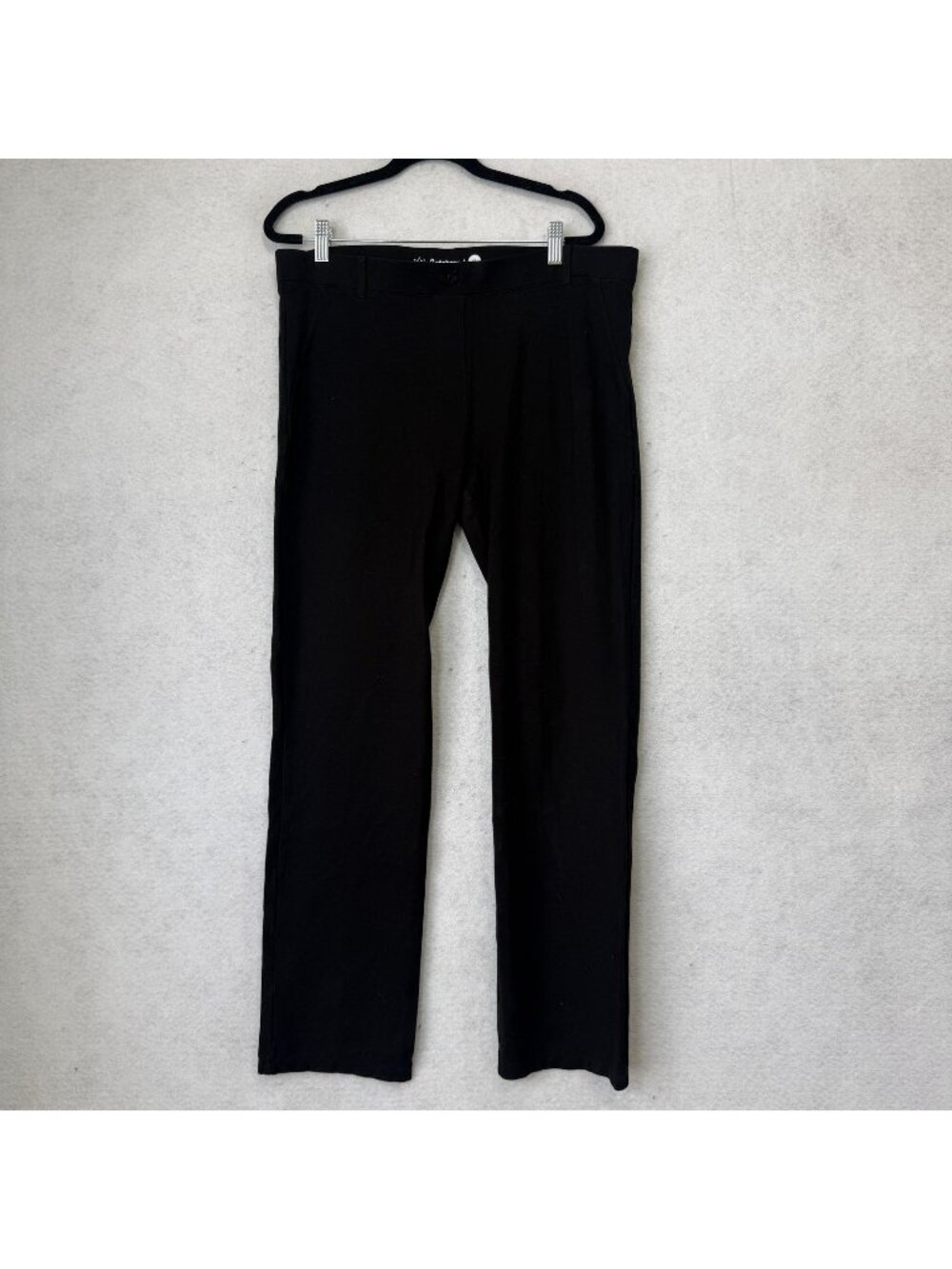 Betabrand Dress Pants Womens XL Black Ponte Straight Leg Pull On Stretch Work